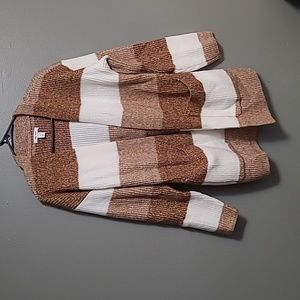 Brown Striped Cardigan